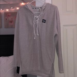 VICTORIA’s SECREt PINK LACE UP HOODIE